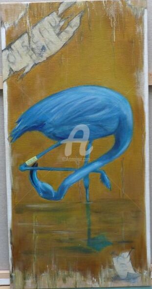 Painting titled "l'oiseau rare" by Sbx, Original Artwork