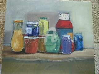 Painting titled "les pigments" by Sbx, Original Artwork