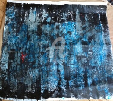 Peinture intitulée "et le bleu jaillit" par Sbx, Œuvre d'art originale