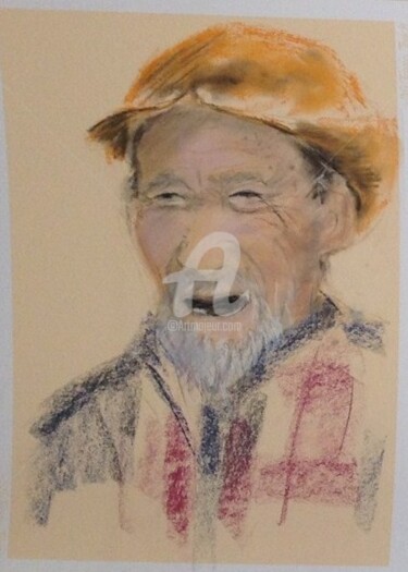 Peinture intitulée "vieil homme édenté" par Sbx, Œuvre d'art originale
