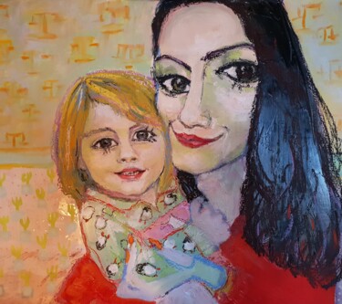 Peinture intitulée "Mère fille.jpg" par Sylvie Cernesse, Œuvre d'art originale