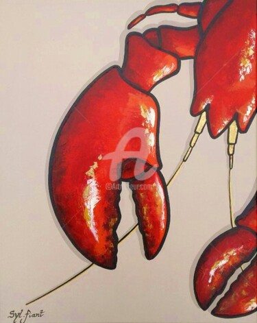 Pintura titulada "La pince rouge." por Sylvie Fiant, Obra de arte original, Acrílico