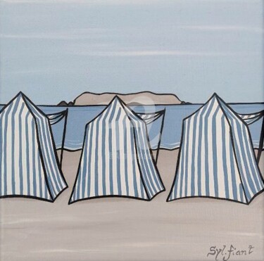 Painting titled "Les tentes." by Sylvie Fiant, Original Artwork, Acrylic
