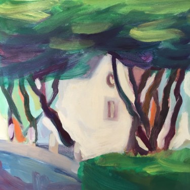 Painting titled "LA MAISON DE LA CÔTE" by Sylvie Galard, Original Artwork, Acrylic