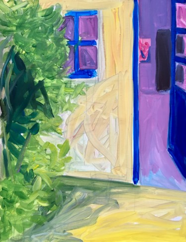 Malerei mit dem Titel "LA MAISON" von Sylvie Galard, Original-Kunstwerk, Acryl