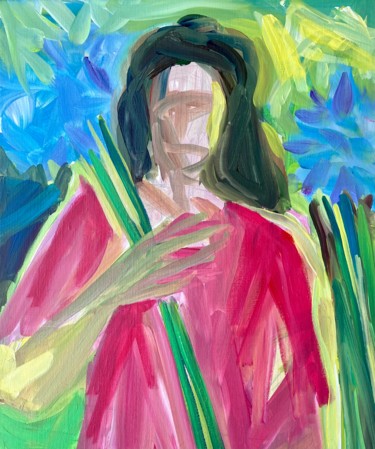 Pintura titulada "AGAPANTHE" por Sylvie Galard, Obra de arte original, Acrílico