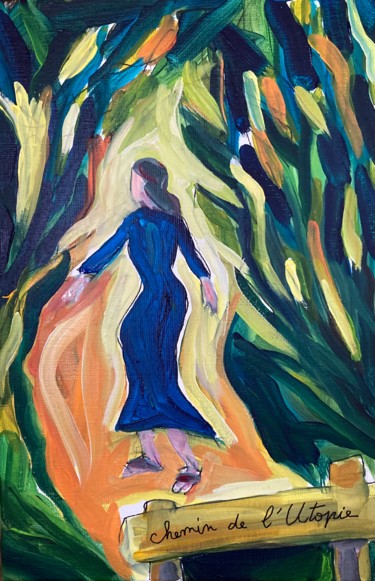 Painting titled "UTOPIE" by Sylvie Galard, Original Artwork, Acrylic
