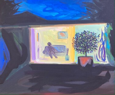 Malerei mit dem Titel "LA NUIT" von Sylvie Galard, Original-Kunstwerk, Acryl