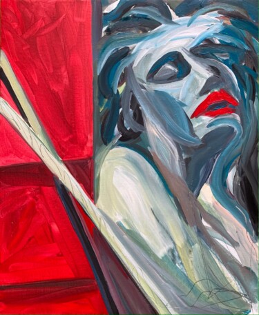 Malerei mit dem Titel "RED RIALTO" von Sylvie Galard, Original-Kunstwerk, Acryl