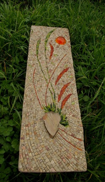 Artisanat intitulée "Ikebana" par Sylvie Guigues Mosaïques, Œuvre d'art originale, Décoration de maison