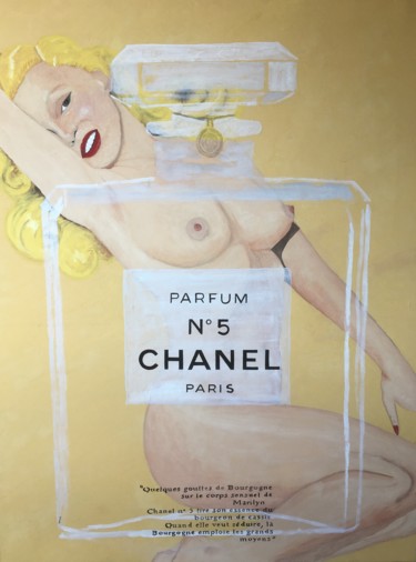 Peinture intitulée "Marilyn" par Sylvie Liliane Andrée Guilbert, Œuvre d'art originale, Huile Monté sur Châssis en bois