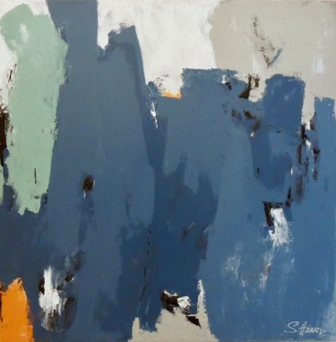 Pittura intitolato "Wander in blue" da Sylvie Hamou, Opera d'arte originale, Acrilico