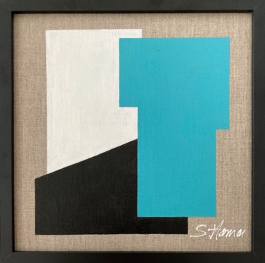 Картина под названием "Etude de forme III" - Sylvie Hamou, Подлинное произведение искусства, Акрил Установлен на картон