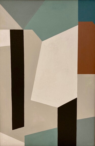 Schilderij getiteld "Building blocks IV" door Sylvie Hamou, Origineel Kunstwerk, Acryl