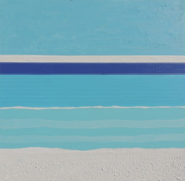 Painting titled "Blue lagoon" by Sylvie Hamou, Original Artwork, Acrylic