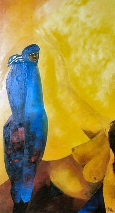 Peinture intitulée "Femmes Berbères" par Sylviehebrard, Œuvre d'art originale