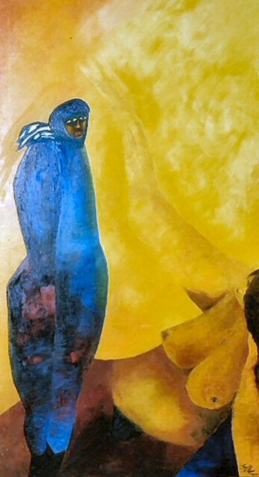 Painting titled "Femmes Berbères" by Sylviehebrard, Original Artwork