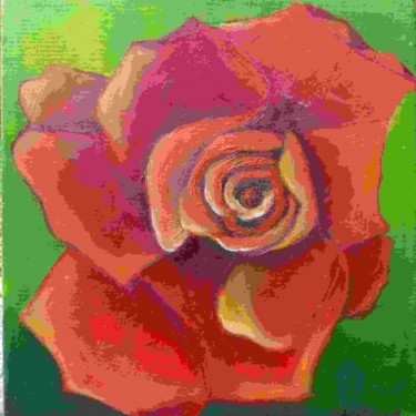Картина под названием "Oeil de Rose" - Sylviehebrard, Подлинное произведение искусства