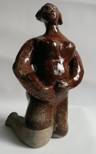 Sculptuur getiteld "Déesse à genoux" door Sylviehebrard, Origineel Kunstwerk, Keramiek