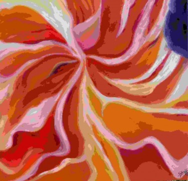 Peinture intitulée "Rose Iris" par Sylviehebrard, Œuvre d'art originale