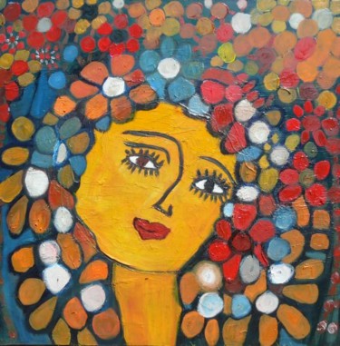 Peinture intitulée "Luna" par Sylviehebrard, Œuvre d'art originale