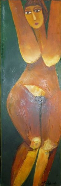Ζωγραφική με τίτλο "Féminin" από Sylviehebrard, Αυθεντικά έργα τέχνης, Λάδι