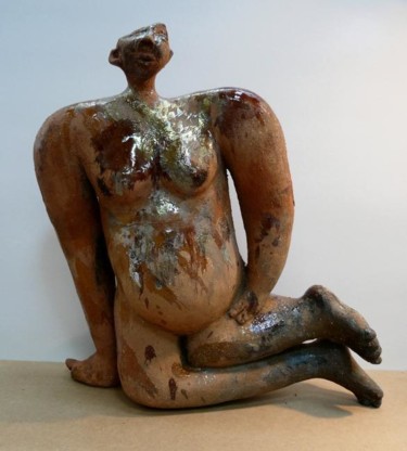 Скульптура под названием "Souplesse" - Sylviehebrard, Подлинное произведение искусства, Керамика