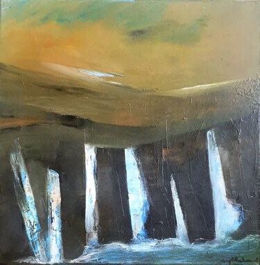 Painting titled "Cascade" by Sylviehebrard, Original Artwork