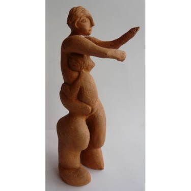Escultura intitulada "Protection" por Sylviehebrard, Obras de arte originais, Cerâmica