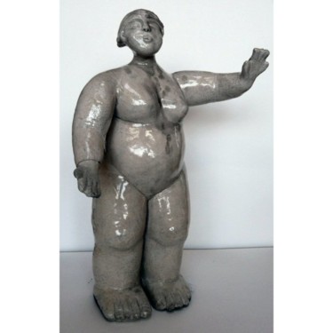 Skulptur mit dem Titel "Salutation - sculpt…" von Sylviehebrard, Original-Kunstwerk, Keramik