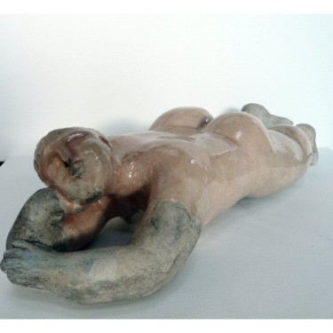 Sculpture titled "BAIGNEUSE CORAIL" by Sylviehebrard, Original Artwork, Ceramics
