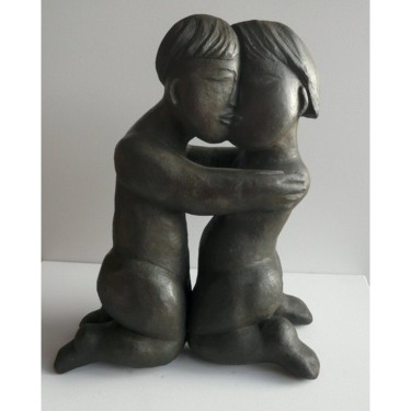 Skulptur mit dem Titel "Tendresse" von Sylviehebrard, Original-Kunstwerk, Keramik