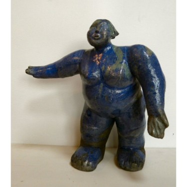 Sculpture titled "DAME BLEUE" by Sylviehebrard, Original Artwork, Ceramics