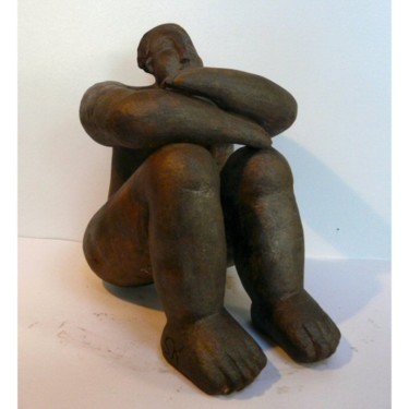 Sculpture titled "DAME ASSISE" by Sylviehebrard, Original Artwork, Ceramics