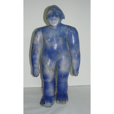 雕塑 标题为“FEMME BLEUE DEBOUT” 由Sylviehebrard, 原创艺术品, 陶瓷