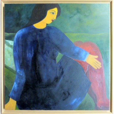 Peinture intitulée "SUR LA COLINE" par Sylviehebrard, Œuvre d'art originale, Huile
