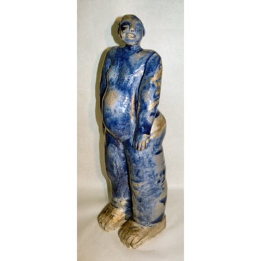 Sculpture intitulée "GRANDE BLEUE" par Sylviehebrard, Œuvre d'art originale, Céramique