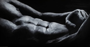 Картина под названием "Tranquille" - Sylvie Lescan, Подлинное произведение искусства, Масло Установлен на Деревянная рама дл…