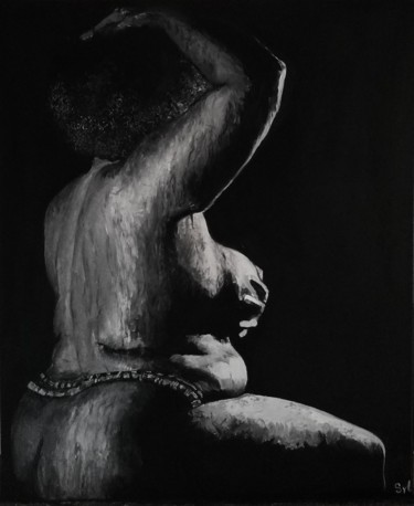 绘画 标题为“Rondeurs” 由Sylvie Lescan, 原创艺术品, 油 安装在木质担架架上