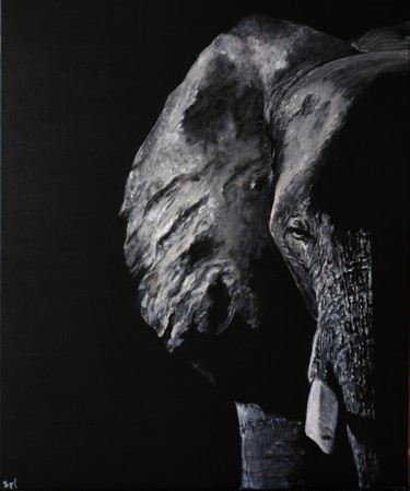 Peinture intitulée "Le grand sage" par Sylvie Lescan, Œuvre d'art originale, Acrylique Monté sur Châssis en bois