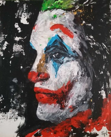 Pittura intitolato "Joker" da Sylvie Lescan, Opera d'arte originale, Acrilico Montato su Cartone