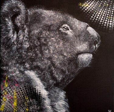 제목이 "Mignon koala"인 미술작품 Sylvie Lescan로, 원작, 아크릴 나무 들것 프레임에 장착됨