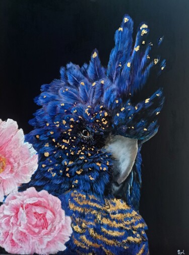 Malerei mit dem Titel "Blue" von Sylvie Lescan, Original-Kunstwerk, Acryl