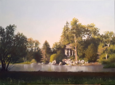Peinture intitulée "L'île de Reuilly à…" par Sylvie Pioli, Œuvre d'art originale, Huile Monté sur Châssis en bois
