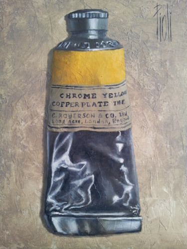 Peinture intitulée "Le tube de peinture" par Sylvie Pioli, Œuvre d'art originale, Huile