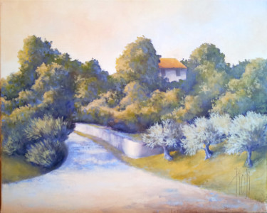 Peinture intitulée "Villa Conque, Parc…" par Sylvie Pioli, Œuvre d'art originale, Huile Monté sur Châssis en bois