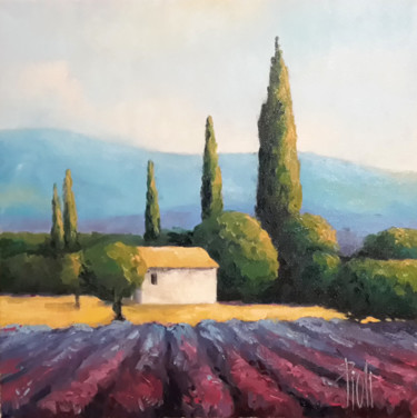 Malerei mit dem Titel "Petite Provence" von Sylvie Pioli, Original-Kunstwerk, Öl