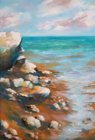 Peinture intitulée "Bord de mer" par Sylvie Pioli, Œuvre d'art originale