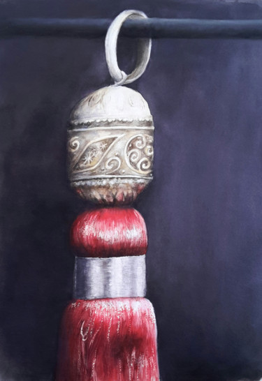 Pintura titulada "Passementerie Rouge" por Sylvie Pioli, Obra de arte original, Acuarela