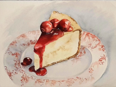 Картина под названием "Cheesecake" - Sylvie Pioli, Подлинное произведение искусства, Акварель